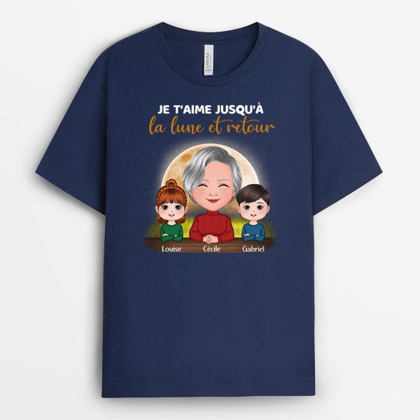 Je T’aime, Mamie – Cadeau Personnalise  T-shirt pour Mamie