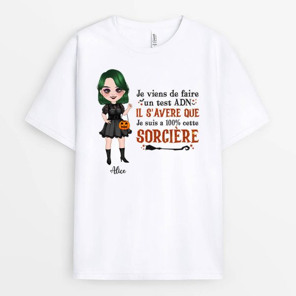 Je Viens De Faire Un Test ADN  Cadeau Personnalise  T-shirt pour Halloween