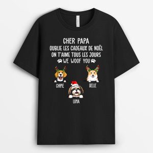 Je t'aime tous les jours Cadeau Personnalise T shirt pour Amoureux des chiens 1