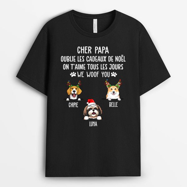 Je t‘aime tous les jours – Cadeau Personnalise  T-shirt pour Amoureux des chiens