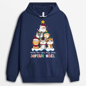 Joyeux Noel Avec Chats – Cadeau Personnalise  T-shirt pour Amoureux des animaux