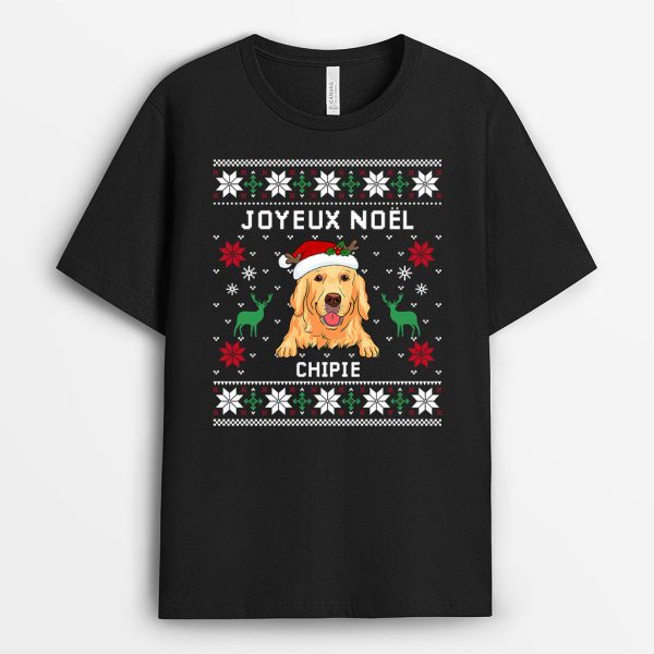 Joyeux Noel – Cadeau Personnalise  T-shirt Pour Amoureux Des Chiens