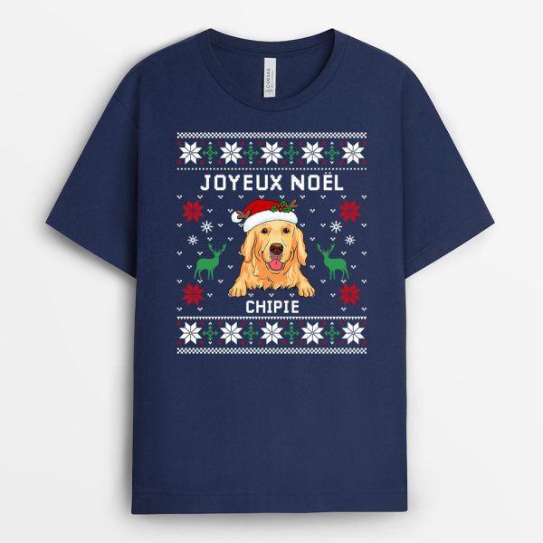 Joyeux Noel – Cadeau Personnalise  T-shirt Pour Amoureux Des Chiens