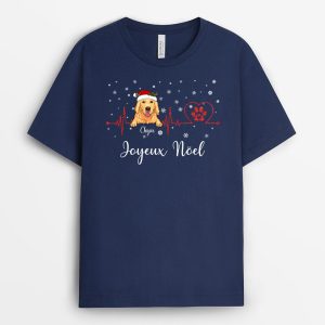 Joyeux Noel – Cadeau Personnalise  T-shirt pour Amoureux des Chiens Noel