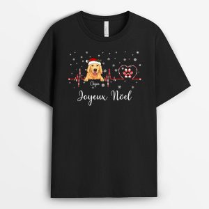 Joyeux Noel – Cadeau Personnalise  T-shirt pour Amoureux des Chiens Noel