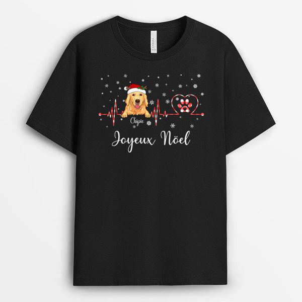 Joyeux Noel – Cadeau Personnalise  T-shirt pour Amoureux des Chiens Noel