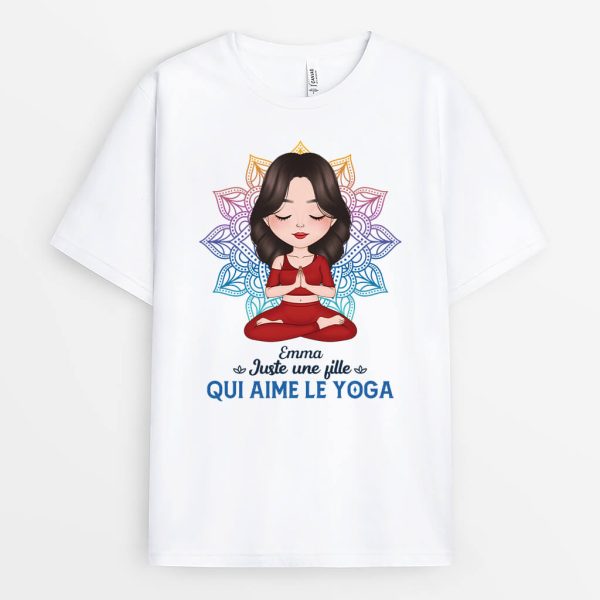 Juste Une Femme, Qui Aime Le Yoga – Cadeau Personnalise  T-shirt pour Femme