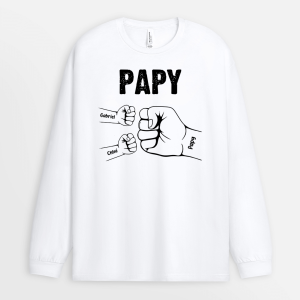 Manches Longues Bosse De Poing de Papa Papi Enfants Personnalise Manches Longues Bosse De Poing de Papa Papi Enfants Personnalise