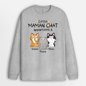 Manches Longues Cette MamanCe Papa Chat Appartient A Personnalise