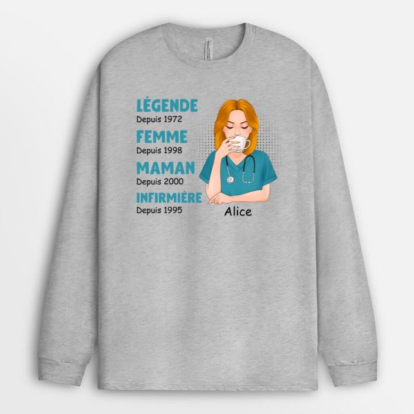 Manches Longues Epouse Maman Mamie Infirmiere Geniale Personnalise