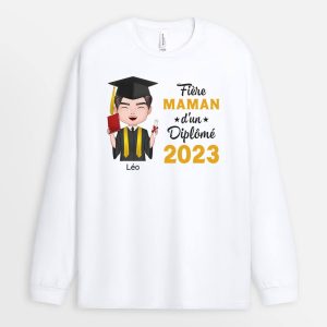 Manches Longues Fiere Maman Fier Papa D’un Diplome Personnalise Manches Longues Fiere Maman Fier Papa D’un Diplome Personnalise