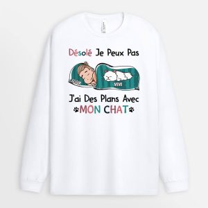 Manches Longues J’ai Des Plans Avec Mon Chat Personnalisees Manches Longues J’ai Des Plans Avec Mon Chat Personnalisees