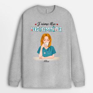 Manches Longues J’aime Etre Infirmiere Personnalise Manches Longues J’aime Etre Infirmiere Personnalise
