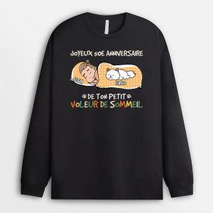 Manches Longues Joyeux 50e Anniversaire Petit Voleur de Sommeil Personnalise Manches Longues Joyeux 50e Anniversaire Petit Voleur de Sommeil Personnalise