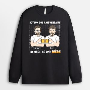Manches Longues Joyeux Anniversaire De 50 Ans Tu Merites Une Biere Personnalise Manches Longues Joyeux Anniversaire De 50 Ans Tu Merites Une Biere Personnalise