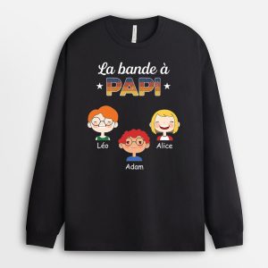 Manches Longues La Bande a Papa Papi Sombre Personnalise 3