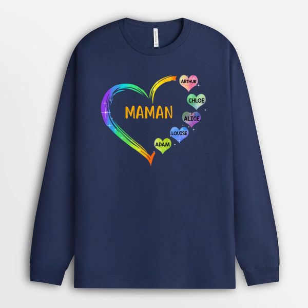 Manches Longues Le coeur de Mamie Maman Grand Coeur Personnalise