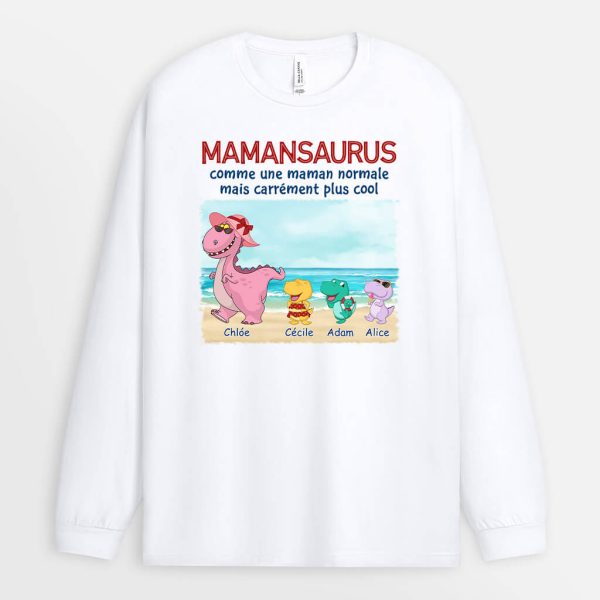 Manches Longues Mamansaurus Mamiesaurus La Plage Personnalise