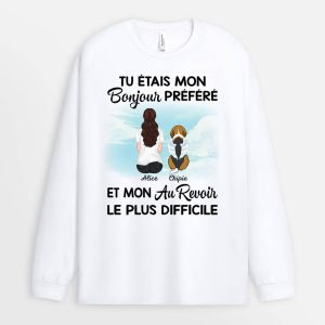 Manches Longues Mon Bonjour Prefere et Mon Au Revoir Le Plus Difficile Maman Chien Personnalise