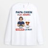 Manches Longues Papa Chien Le Jour Gamer La Nuit Personnalise