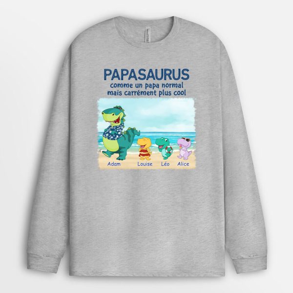 Manches Longues Papasaurus Papisaurus La Plage Personnalise