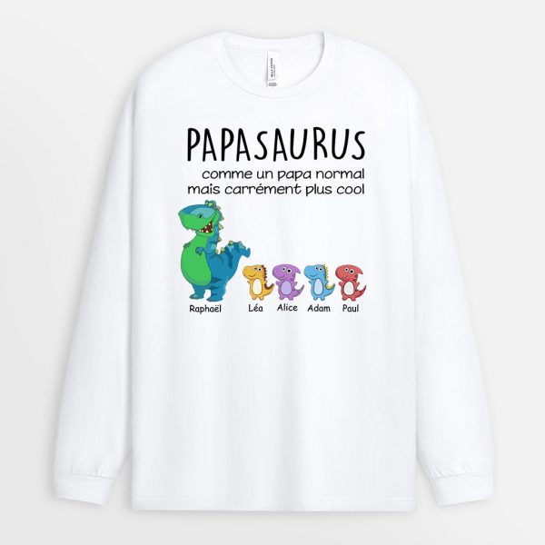 Manches Longues Papisaurus Papasaurus Cool de Petits Dinosaures Personnalise
