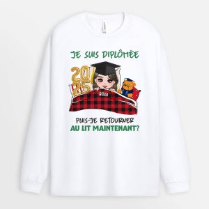 Manches Longues Puis-Je Retourner Au Lit Personnalise