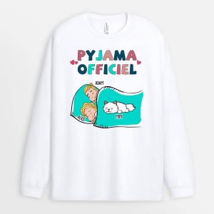 Manches Longues Pyjama Officiel Chat Pour Couple Personnalise Manches Longues Pyjama Officiel Chat Pour Couple Personnalise
