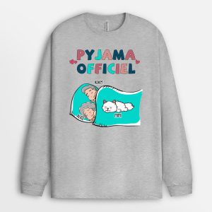Manches Longues Pyjama Officiel Chat Pour Couple Personnalise
