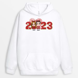 Sweat a Capuche Couple de Noel avec Amour Personnalise Sweat a Capuche Couple de Noel avec Amour Personnalise