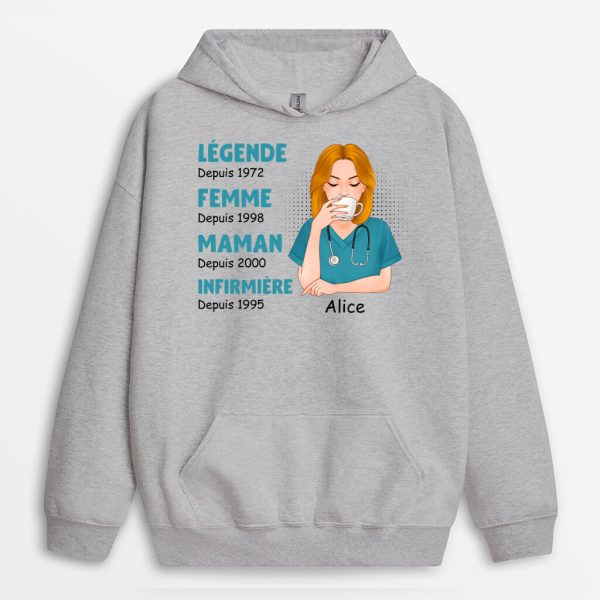 Sweat a Capuche Epouse Maman Mamie Infirmiere Geniale Personnalise