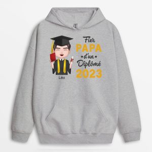 Sweat a Capuche Fiere Maman Fier Papa D’un Diploma Personnalise