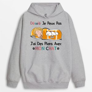 Sweat a Capuche J’ai Des Plans Avec Mon Chat Personnalise Sweat a Capuche J’ai Des Plans Avec Mon Chat Personnalise