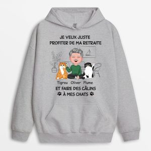 Sweat a Capuche Je Veux Juste Profiter De Ma Retraite Et Faire Des Calins A Mes Chats Personnalise Sweat a Capuche Je Veux Juste Profiter De Ma Retraite Et Faire Des Calins A Mes Chats Personnalise