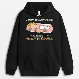 Sweat a Capuche Joyeux 30e Anniversaire Petit Voleur de Sommeil Personnalise Sweat a Capuche Joyeux 30e Anniversaire Petit Voleur de Sommeil Personnalise