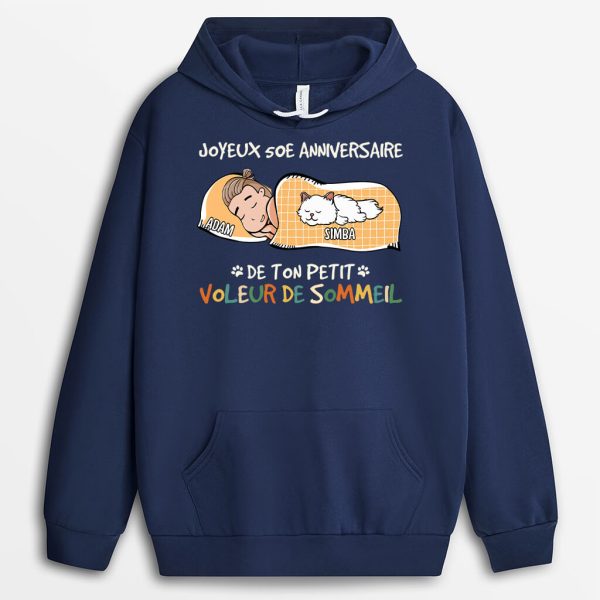 Sweat a Capuche Joyeux 30e Anniversaire Petit Voleur de Sommeil Personnalise