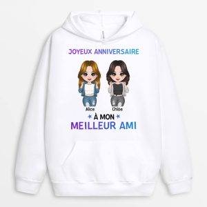 Sweat a Capuche Joyeux Anniversaire A Meilleure Amie Personnalise Sweat a Capuche Joyeux Anniversaire A Meilleure Amie Personnalise