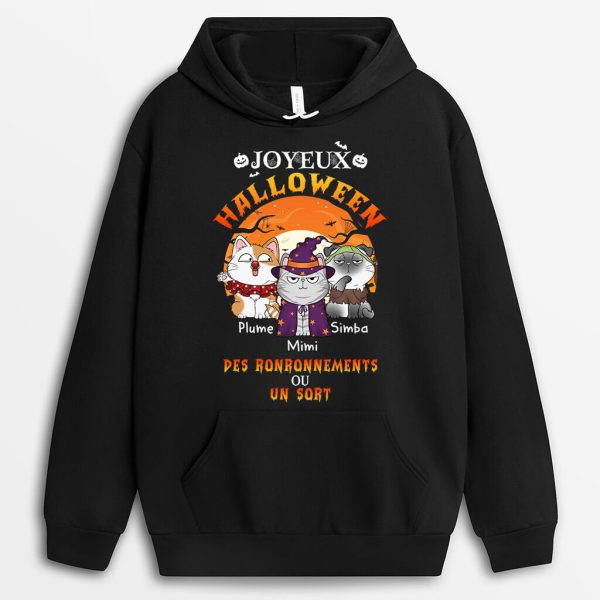 Sweat a Capuche Joyeux Halloween Des Ronronnements Ou Un Sort Personnalise