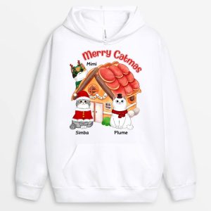 Sweat a Capuche Joyeux Noel Maison Des Chats Personnalise Sweat a Capuche Joyeux Noel Maison Des Chats Personnalise