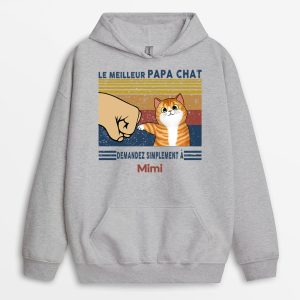 Sweat a Capuche Le Meilleur Papa Chat Demandez Poing Personnalise Sweat a Capuche Le Meilleur Papa Chat Demandez Poing Personnalise
