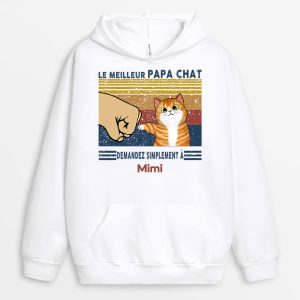Sweat a Capuche Le Meilleur Papa Chat Demandez Poing Personnalise Sweat a Capuche Le Meilleur Papa Chat Demandez Poing Personnalise