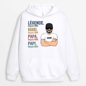 Sweat a Capuche Legende, Vintage Papa Papi Personnalise Sweat a Capuche Legende, Vintage Papa Papi Personnalise