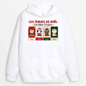 Sweat a Capuche Les Tenues De Noel De Mes Chats Personnalise Sweat a Capuche Les Tenues De Noel De Mes Chats Personnalise