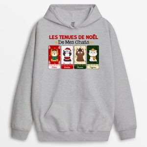 Sweat a Capuche Les Tenues De Noel De Mes Chats Personnalise Sweat a Capuche Les Tenues De Noel De Mes Chats Personnalise