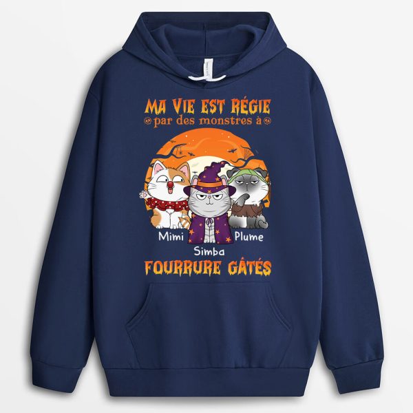 Sweat a Capuche Ma Vie Est Regie Par Un Monstre A Fourrure Gate Personnalise