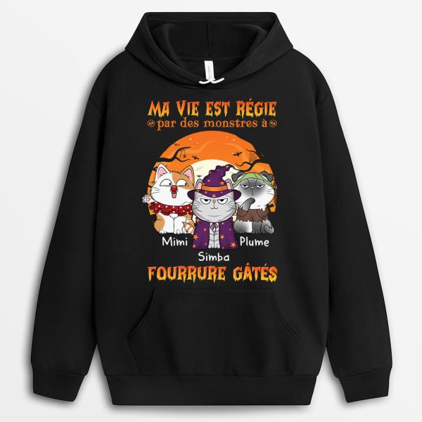 Sweat a Capuche Ma Vie Est Regie Par Un Monstre A Fourrure Gate Personnalise