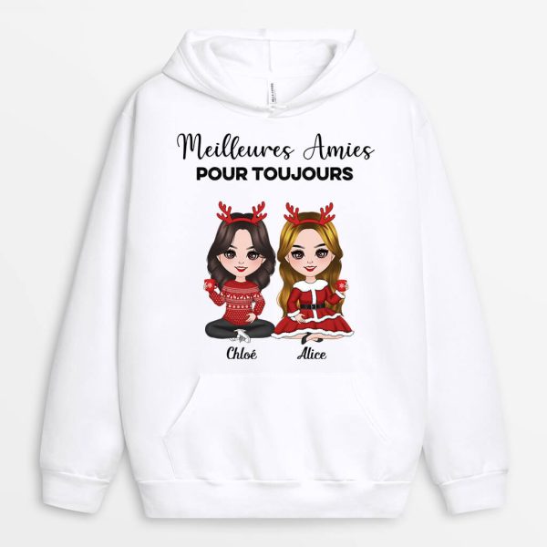 Sweat a Capuche Meilleures Amies Pour Toujours Personnalise