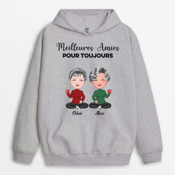 Sweat a Capuche Meilleures Amies Pour Toujours Personnalise