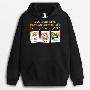 Sweat a Capuche Mes Chats Sont Accros Aux Photos De Nol Personnalise 1
