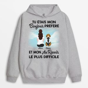 Sweat a Capuche Mon Bonjour Prefere et Mon Au Revoir Le Plus Difficile Maman Chien Personnalise Sweat a Capuche Mon Bonjour Prefere et Mon Au Revoir Le Plus Difficile Maman Chien Personnalise